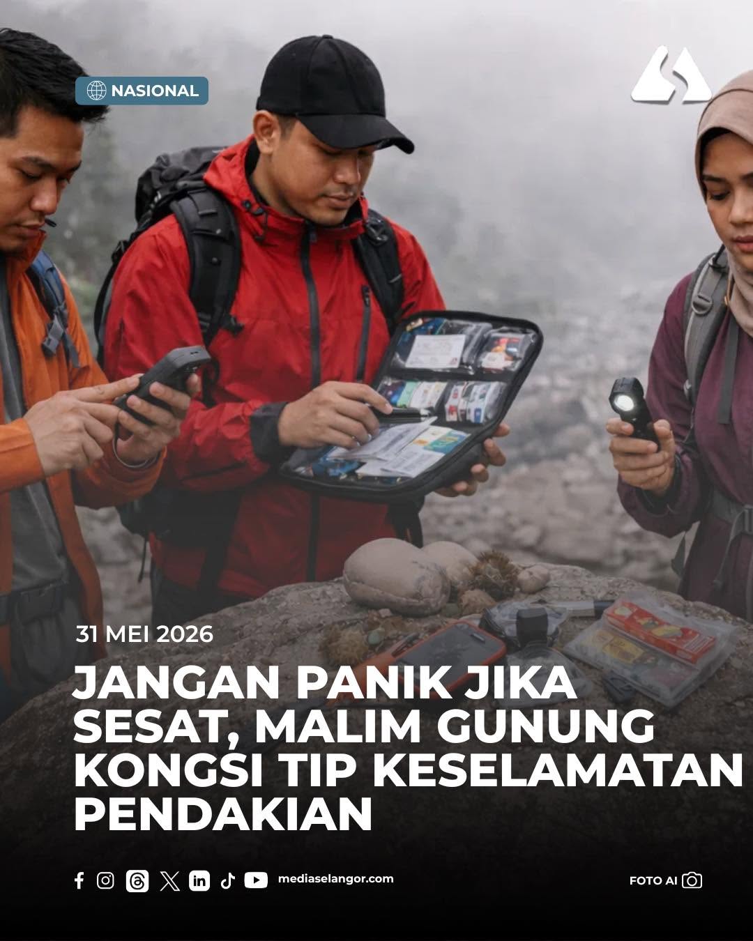 Jangan panik jika sesat, malim gunung kongsi tip keselamatan pendakian