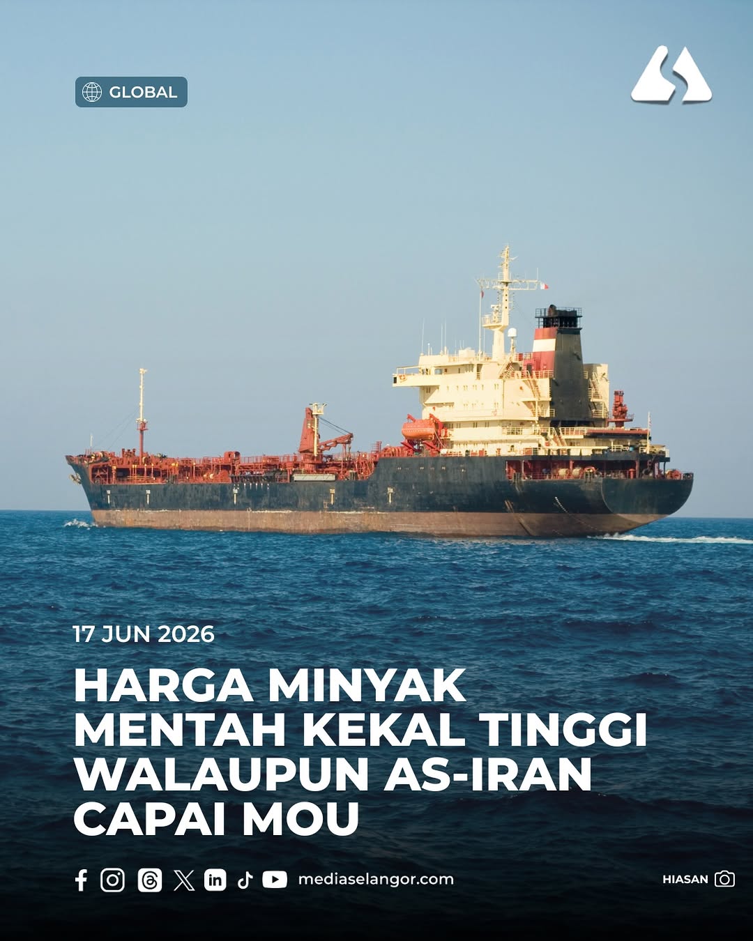 Harga minyak mentah kekal tinggi walaupun AS-Iran capai MoU