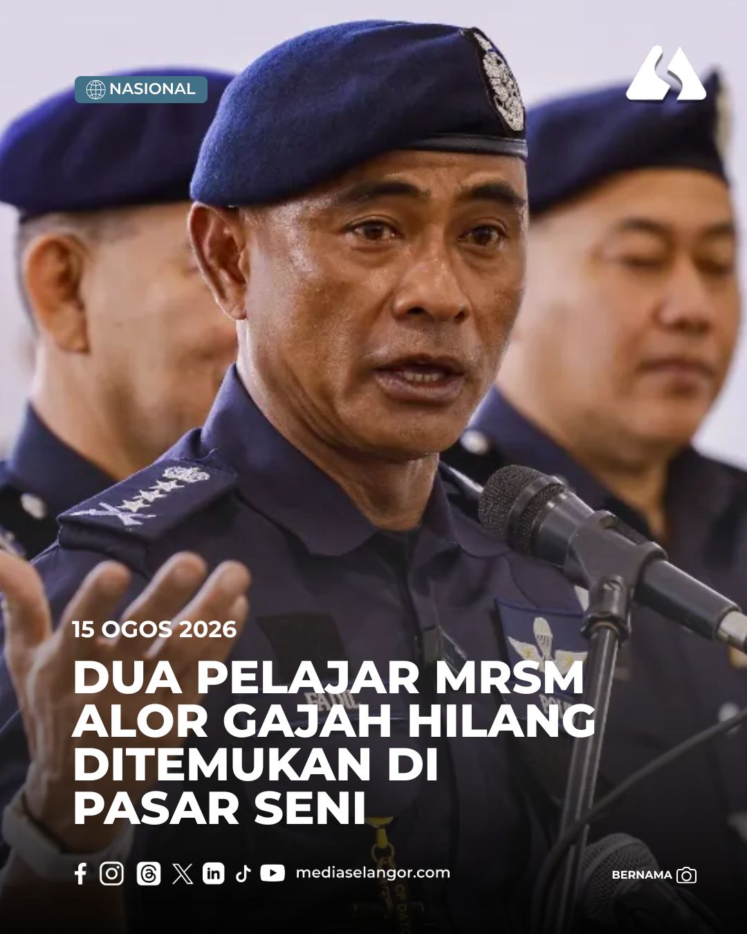 Dua pelajar MRSM Alor Gajah hilang ditemukan di Pasar Seni