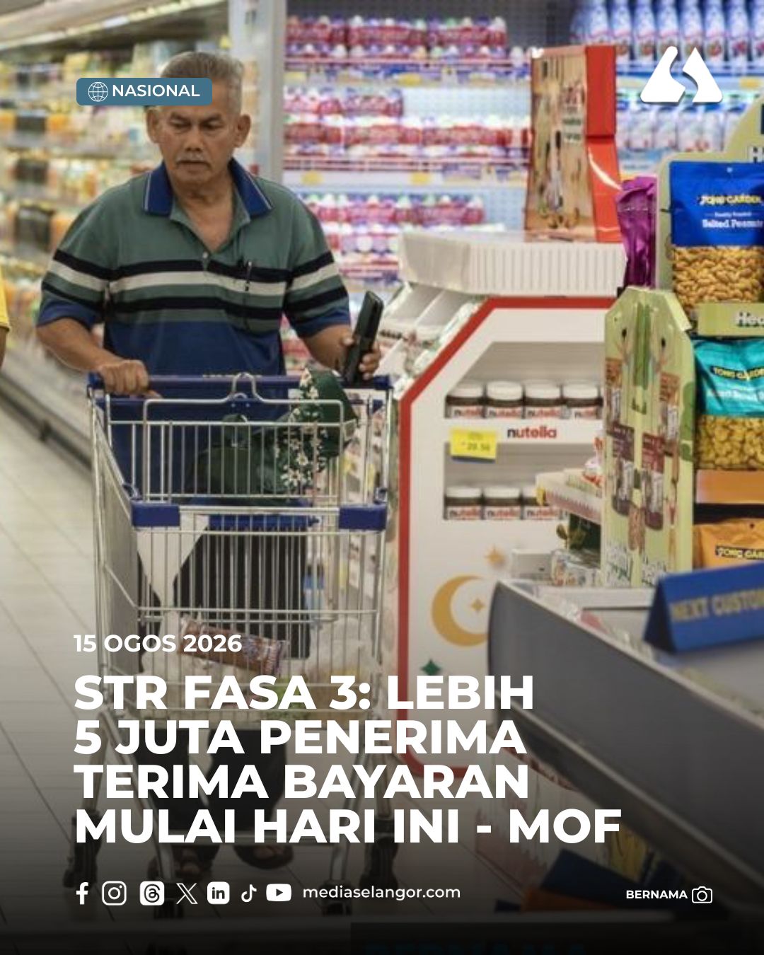 STR Fasa 3: Lebih 5 juta penerima terima bayaran mulai hari ini - MOF